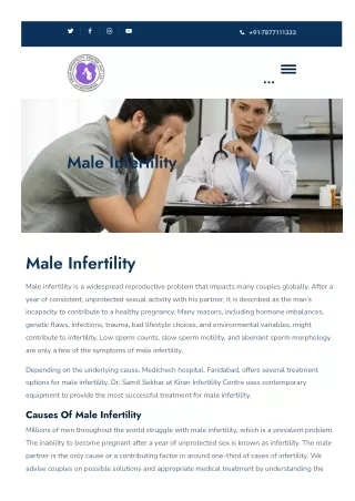 Best Male Fertility Treatment Centre in India | Kiran Infertility Centre