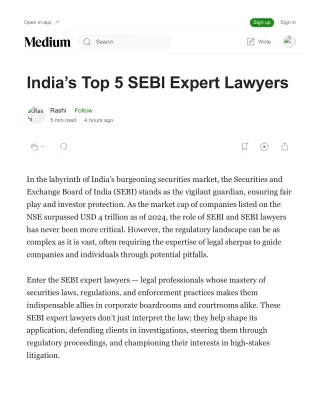 India’s Top 5 SEBI Expert Lawyers
