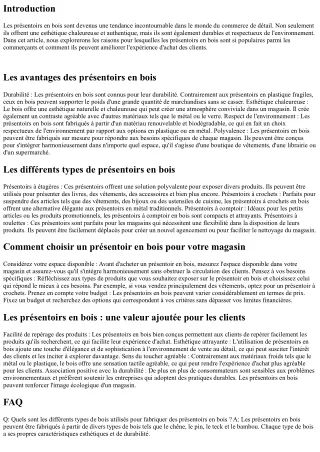 Les présentoirs en bois : une tendance incontournable dans le monde du commerce