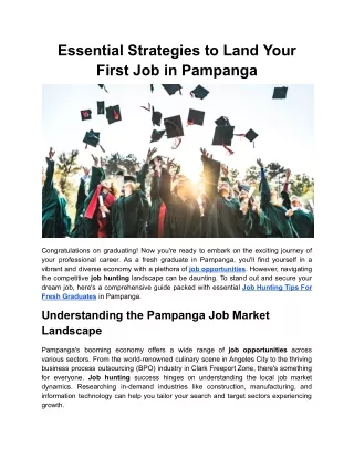 Essential Strategies to Land Your First Job in Pampanga