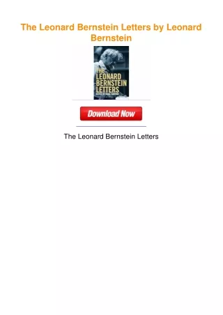 The Leonard Bernstein Letters by Leonard Bernstein