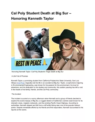 Death of Cal Poly Student