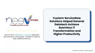 Custom ServiceNow Solutions Helped General Datatech Achieve Seamless IT Transformation and Higher Productivity - Neev Sy