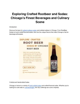 Exploring Crafted Rootbeer and Sodas_ Chicago's Finest Beverages and Culinary Scene