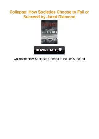 Collapse: How Societies Choose to Fail or Succeed by Jared Diamond