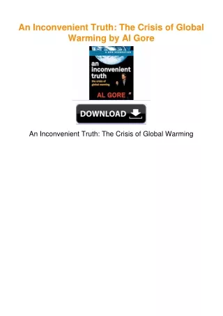 An Inconvenient Truth: The Crisis of Global Warming by Al Gore