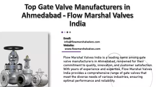 Top Gate Valve Manufacturers in Ahmedabad - Flow Marshal Valves India