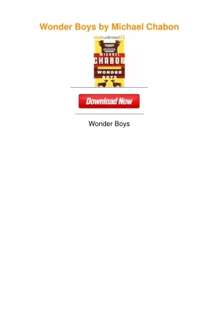 Wonder Boys by Michael Chabon