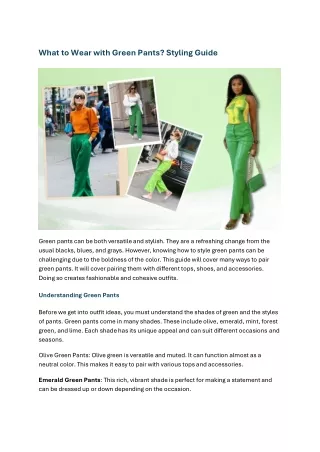 Green pant style