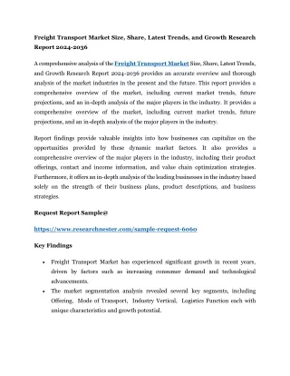 Freight Transport Market