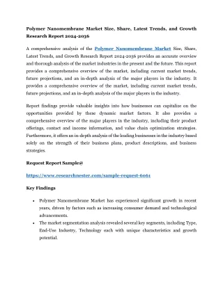 Polymer Nanomembrane Market