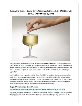 Exploring the Growth of Single-Serve Wine Market: 2022-2032