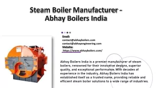 Steam Boiler Manufacturer - Abhay Boilers India