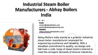 Industrial Steam Boiler Manufacturers - Abhay Boilers India