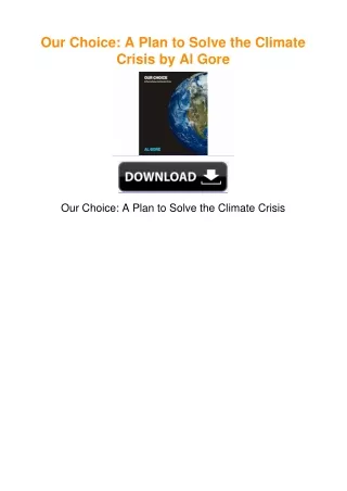Our Choice: A Plan to Solve the Climate Crisis by Al Gore