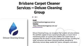 Brisbane Carpet Cleaner Services – Deluxe Cleaning Group