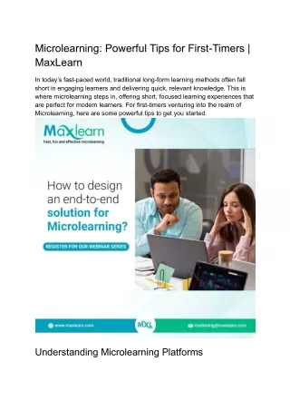 Microlearning_ Powerful Tips for First-Timers _ MaxLearn