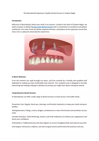 Quality Dental Services in Sudama Nagar