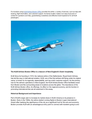 KLM Airlines Boston Office