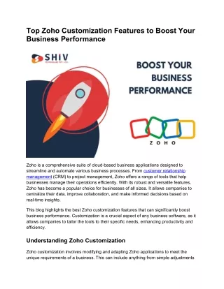 Essential Zoho Customization Features for Business Growth