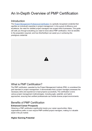 An In-Depth Overview of PMP Certification