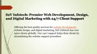 S2V Infotech Web Development, Design, Digital Marketing ppt