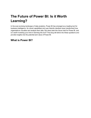 The Future of Power BI_ Is it Worth Learning