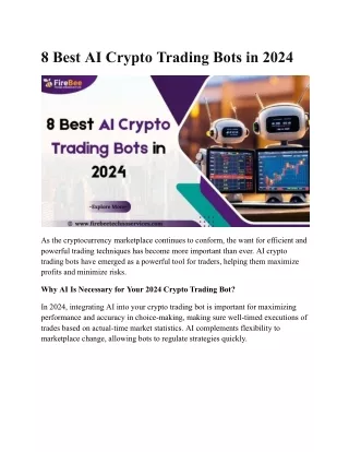 8 Best AI Crypto Trading Bots in 2024