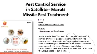 Pest Control Service in Satellite - Maruti Missile Pest Treatment