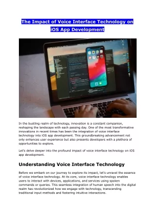 The Impact of Voice Interface Technology on iOS App Development