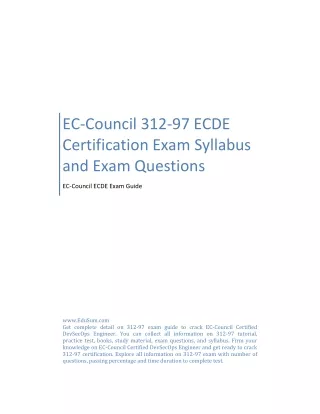 EC-Council 312-97 ECDE Certification Exam Syllabus and Exam Questions