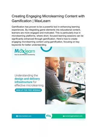 Creating Engaging Microlearning Content with Gamification | MaxLearn