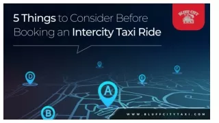 5 Things to Consider Before Booking an Intercity Taxi Ride