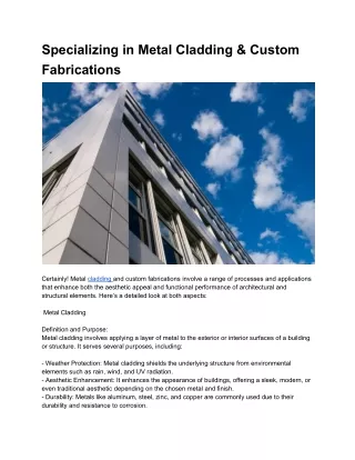 metal cladding