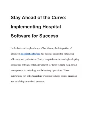 Stay Ahead of the Curve_ Implementing Hospital Software for Success