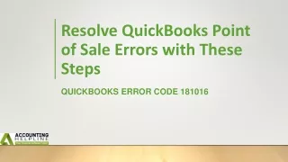 Best ever guide for fixing QuickBooks Error Code 181016