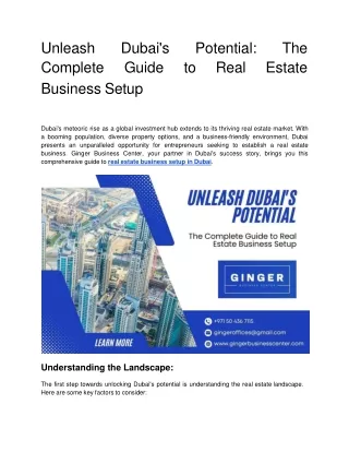 Unleash Dubai's Potential_ The Complete Guide to Real Estate Business Setup