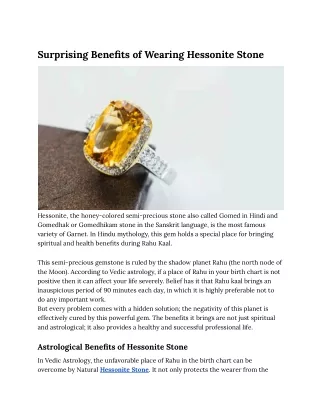 Surprising Benefits of Wearing Hessonite Stone