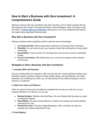 How to Start a Business with Zero Investment_ A Comprehensive Guide