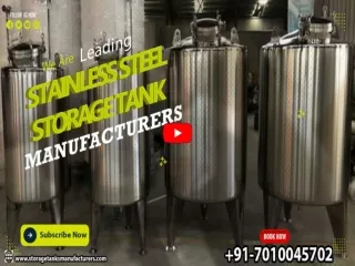 Stainless Steel Storage Tank Manufacturers India