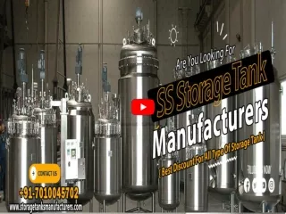 SS Storage Tank Manufacturers India