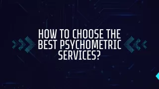 How to choose the best psychometric services