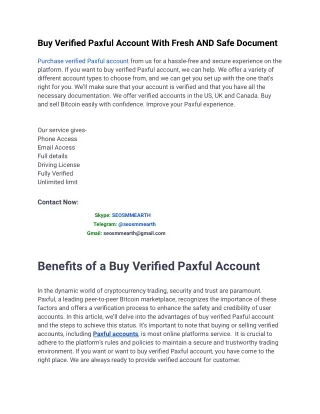 top 5 Best Site To Buy Verified Paxful Account?