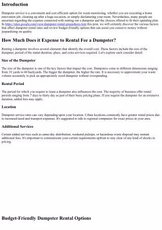 How Much Does It Expense to Rent a Dumpster? Budget-Friendly Options Explored