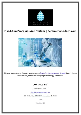 Fixed-film Processes And System | Ceramicnano-tech.com