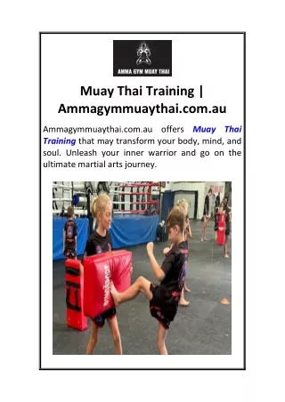 Muay Thai Training  Ammagymmuaythai.com.au