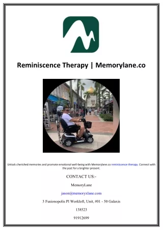 Reminiscence Therapy | Memorylane.co