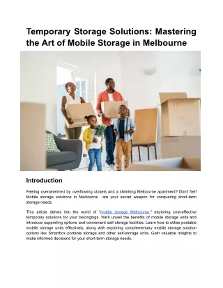 Temporary Storage Solutions Mastering the Art of Mobile Storage Melbourne_