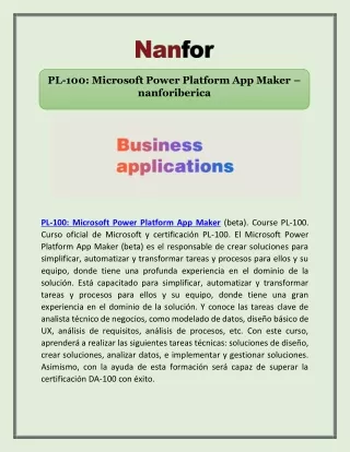 PL-100: Microsoft Power Platform App Maker – nanforiberica