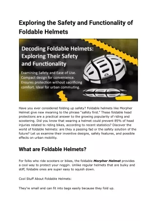 Are Foldable Helmets Safe? A Comprehensive Review